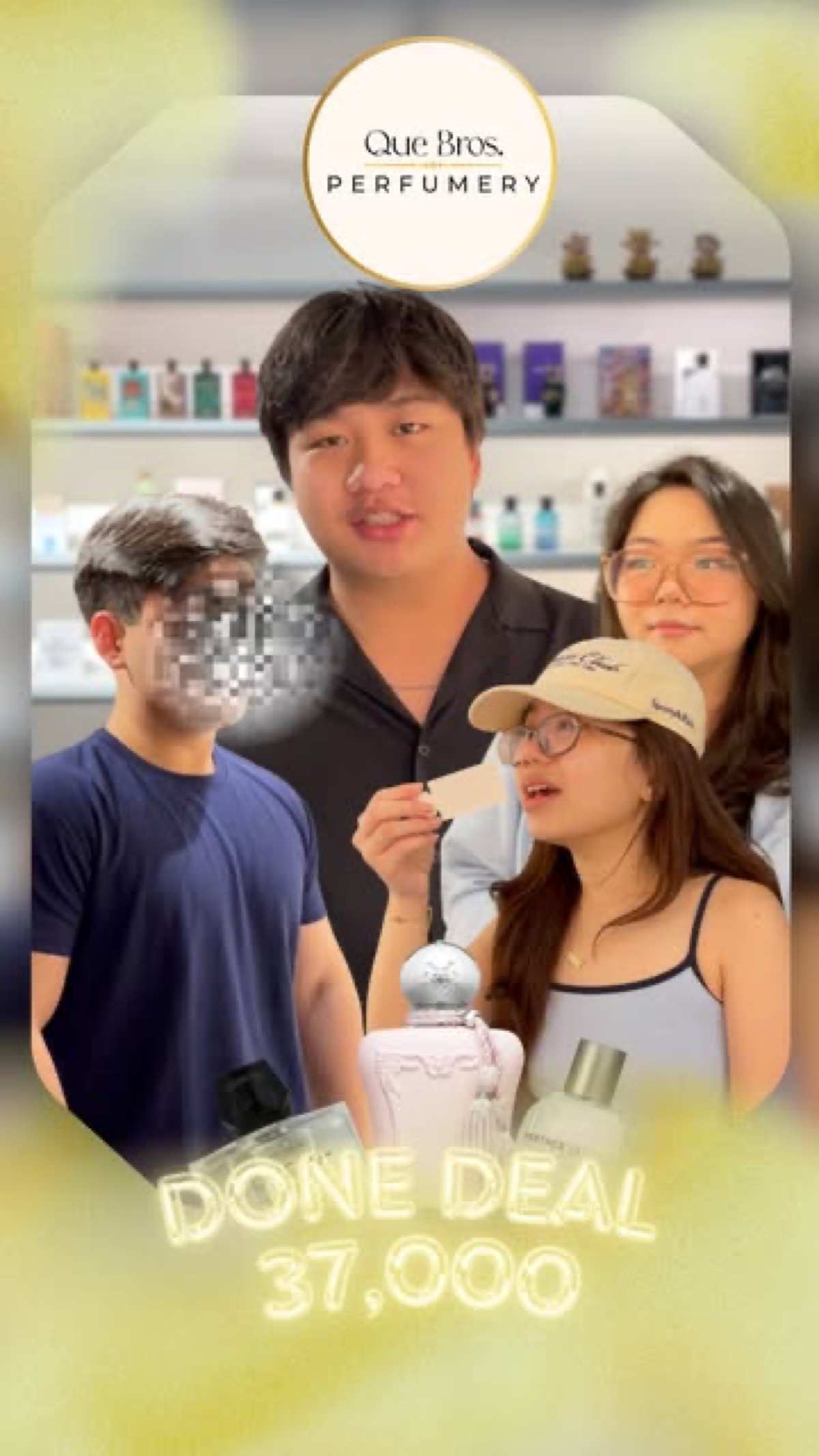 Customers discovering fragrances with Que Brothers